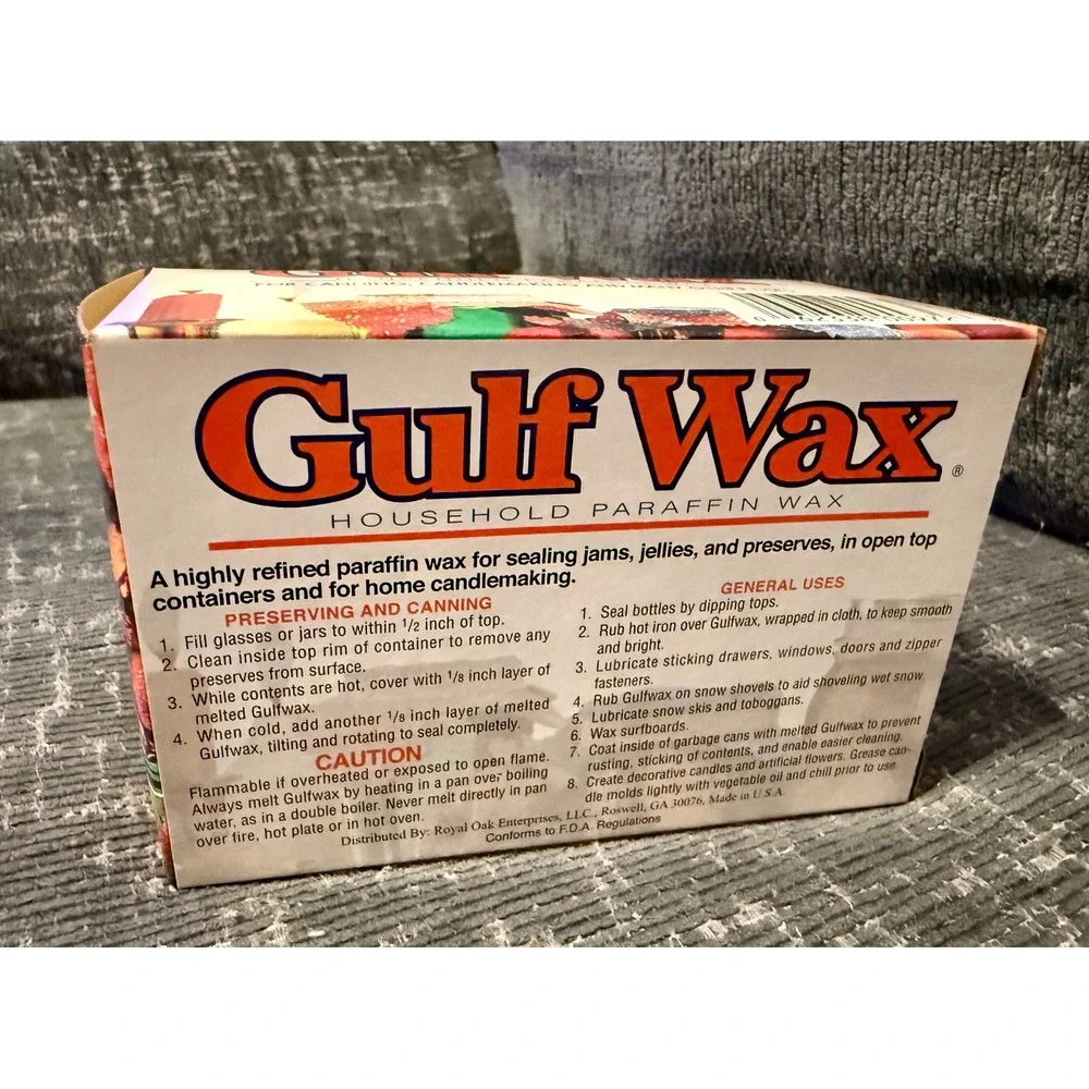 Gulf Wax Household Paraffin Wax 1lb 16oz White New Canning Candlemaking DIY